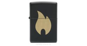 Зажигалка ZIPPO Flame с покрытием Black Matte, латунь/сталь, чёрная, матовая, 36x12x56 мм